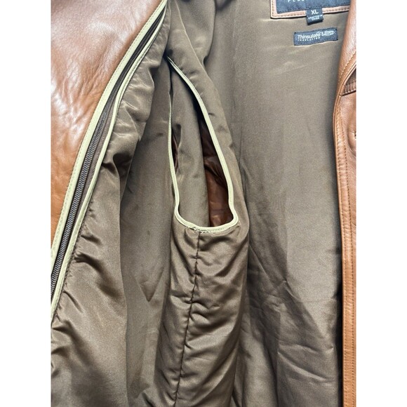 Vintage Wilsons Leather Pelle Studio Mens XL Brown Insulated Leather Jacket Coat - Picture 8 of 16